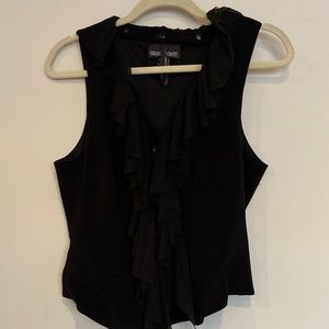 Franklyman design black vest with ruffle size 8